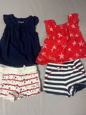 Girls 12 month Cat & Jack 4th of July outfits